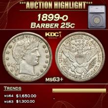 ***Major Highlight*** 1899-o Barber Quarter 25c ms63+ SEGS (fc)