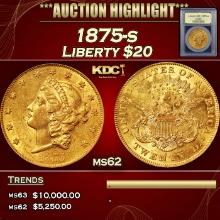 ***Major Highlight*** 1875-s Gold Liberty Double Eagle $20 Select Unc USCG (fc)