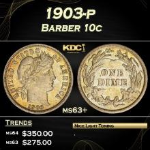 1903-p Barber Dime 10c Grades Select+ Unc