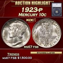 ***Major Highlight*** 1923-p Mercury Dime 10c ms67 fsb SEGS (fc)