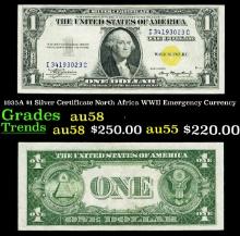 1935A $1 Silver Certificate North Africa WWII Emergency Currency Grades Choice AU/BU Slider