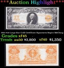 ***Major Highlight*** 1906 $20 Large Size Gold Certificate Grades xf+ Signatures Napier/McClung (fc)