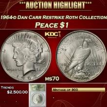 ***Major Highlight*** 1964-d Peace Dollar Dan Carr Restrike Roth Collection $1 ms70 ANACS (fc)