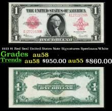 1923 $1 Red Seal United States Note Grades Choice AU/BU Slider Signatures Speelman/White