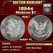 ***Major Highlight*** 1894-s Morgan Dollar $1 Choice Unc+ PL USCG (fc)