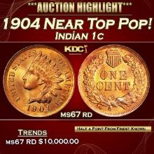 ***Major Highlight*** 1904 Indian Cent Near Top Pop! 1c ms67 rd SEGS (fc)