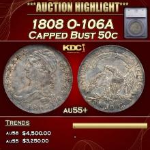 ***Major Highlight*** 1808 Capped Bust Half Dollar O-106A 50c au55+ SEGS (fc)