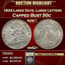 ***Major Highlight*** 1834 Capped Bust Half Dollar Large Date, Large Letters 50c Select Unc USCG (fc