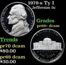 1979-s Ty I Proof Jefferson Nickel 5c Grades GEM++ Proof Deep Cameo