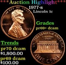 ***Auction Highlight*** 1977-s Proof Lincoln Cent 1c Grades GEM++ Proof Deep Cameo USCG (fc)