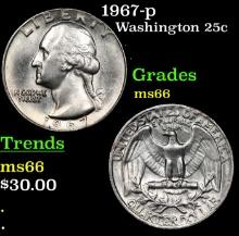 1967-p Washington Quarter 25c Grades GEM+ Unc