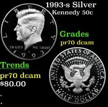 1993-s Proof Kennedy Half Dollar Silver 50c Graded pr70 dcam By SEGS