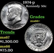 1974-p Kennedy Half Dollar 50c Grades GEM++ Unc