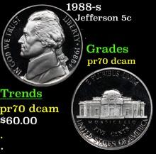 1991-s Proof Jefferson Nickel 5c pr70 dcam SEGS