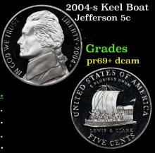 2004-s Keel Boat Proof Jefferson Nickel 5c Grades GEM++ Proof Deep Cameo