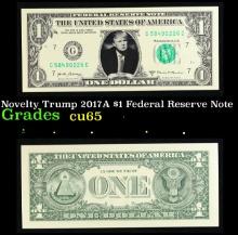 Novelty Trump 2017A $1 Federal Reserve Note $1 Green Seal Federal Reserve Note Grades Brilliant Unci