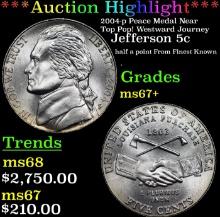 2005-d Bison Jefferson Nickel Westward Journey Near Top Pop! 5c ms66+ SEGS