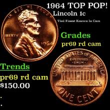 1964 Proof Lincoln Cent TOP POP! 1c Graded pr69 rd cam BY SEGS