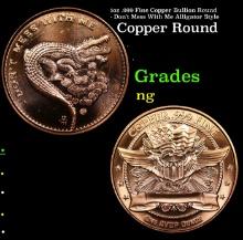 1oz .999 Fine Copper Bullion Round - Don't Mess With Me Alligator Style