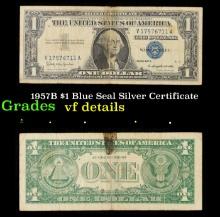 1957B $1 Blue Seal Silver Certificate Grades vf details