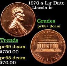 1970-s Lg Date Proof Lincoln Cent 1c Grades GEM++ Proof Deep Cameo