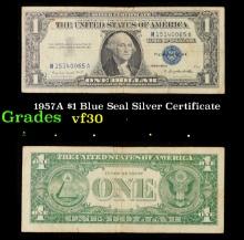 1957A $1 Blue Seal Silver Certificate Grades vf++