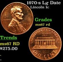 1970-s Lg Date Lincoln Cent 1c Grades GEM++ Unc RD