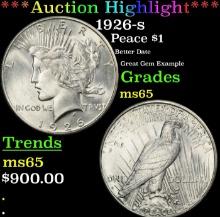 ***Major Highlight*** 1926-s Peace Dollar $1 ms65 SEGS (fc)