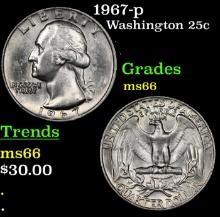 1967-p Washington Quarter 25c Grades GEM+ Unc