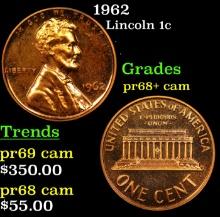 1962 Proof Lincoln Cent 1c Grades GEM++ Proof Cameo