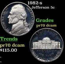 1986-s Proof Jefferson Nickel 5c pr70 dcam SEGS