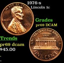 1976-s Proof Lincoln Cent 1c Grades GEM++ Proof Deep Cameo