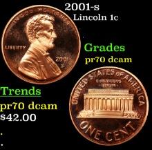 2001-s Proof Lincoln Cent 1c Grades GEM++ Proof Deep Cameo