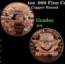 1oz .999 Fine Copper Bullion Round - "We'll Be Back" Style Grades Ungraded