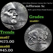 2005-d Western Waters Jefferson Nickel Westward Journey Near Top Pop! 5c ms66+ SEGS