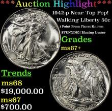 ***Major Highlight*** 1942-p Walking Liberty Half Dollar Near Top Pop! 50c ms67+ SEGS (fc)