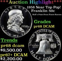 ***Major Highlight*** 1958 Proof Franklin Half Dollar Near Top Pop! 50c pr68 DCAM SEGS (fc)