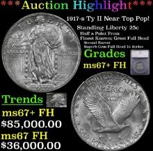 ***Major Highlight*** 1917-s Ty II Standing Liberty Quarter Near Top Pop! 25c ms67+ FH SEGS (fc)