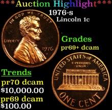 ***Auction Highlight*** 1976-s Proof Lincoln Cent 1c Grades GEM++ Proof Deep Cameo USCG (fc)