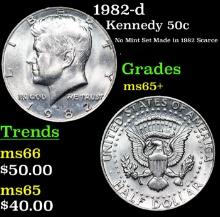 1982-d Kennedy Half Dollar 50c Grades GEM+ Unc