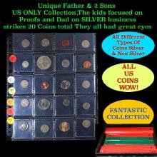 Unique Father & 2 Sons US ONLY Collection,The kids focused on Proofs and Dad on SILVER business stri