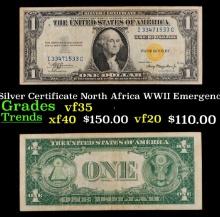 1935A $1 Silver Certificate North Africa WWII Emergency Currency Graded vf++