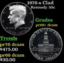 1976-s Clad Proof Kennedy Half Dollar 50c Grades GEM++ Proof Deep Cameo