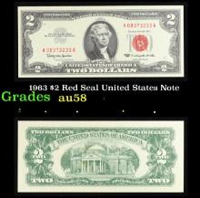 1963 $2 Red Seal United States Note Grades Choice AU/BU Slider