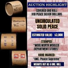 *EXCLUSIVE* Hand Marked "Unc Peace Supreme," x10 coin Covered End Roll! - Huge Vault Hoard  (FC)