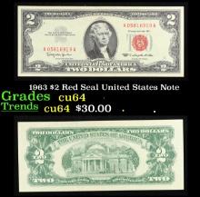 1963 $2 Red Seal United States Note Grades Choice CU