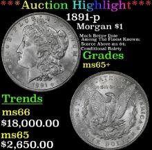 ***Major Highlight*** 1891-p Morgan Dollar $1 ms65+ SEGS (fc)