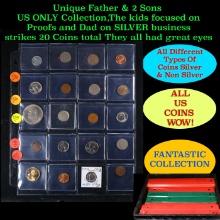 Unique Father & 2 Sons US ONLY Collection,The kids focused on Proofs and Dad on SILVER business stri