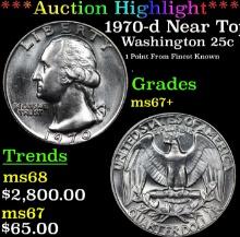 ***Auction Highlight*** 1970-d Washington Quarter Near Top Pop! 25c Graded ms67+ By SEGS (fc)