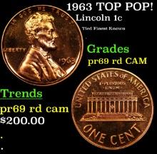 1963 Proof Lincoln Cent TOP POP! 1c Graded pr69 rd CAM BY SEGS